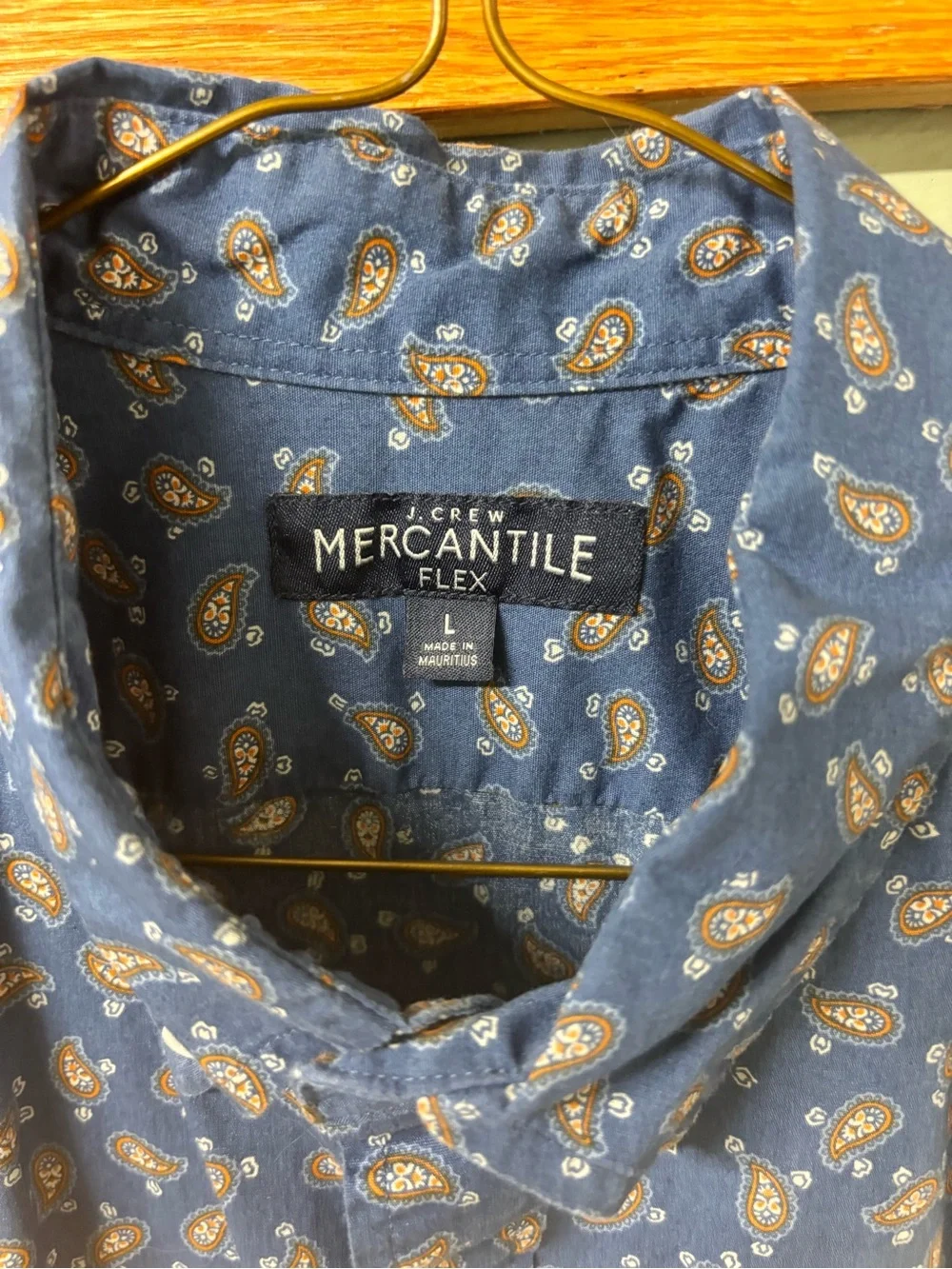 J. Crew Blue Paisley Print Button-Down Shirt